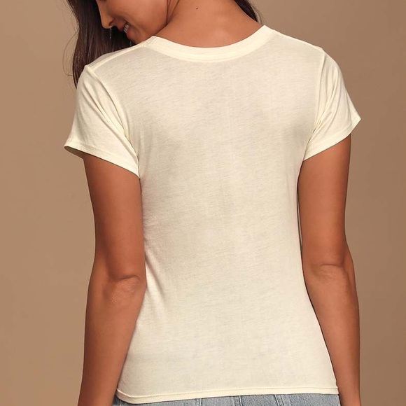 NWT Amuse Society Off White “Where’s my Champagne” Graphic Tee.  Size Small - Picture 5 of 7